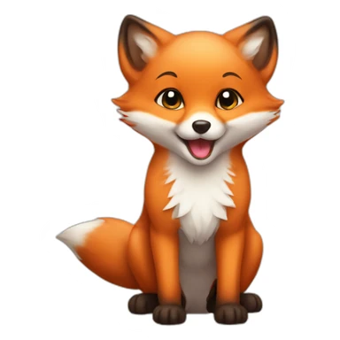 Cute baby fox sticker