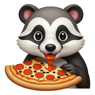 badger eating pizza  sticker