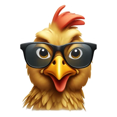 chicken wearing glasses  sticker