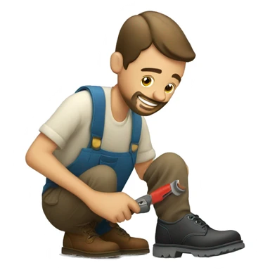 a craftsman repairs shoes sticker