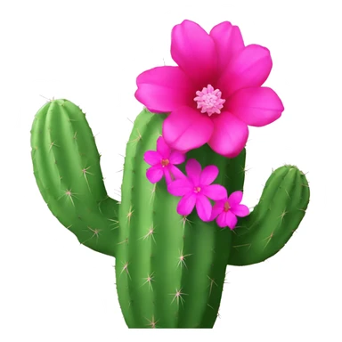 Cactus with hot pink flower sticker