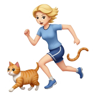 Woman stealing cat running sticker
