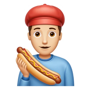 Man with a hotdog head sticker