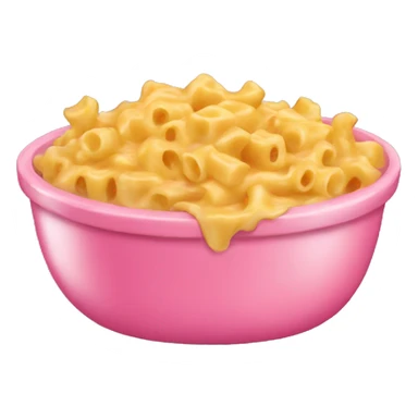 large pink bowl full of baked mac and cheese sticker