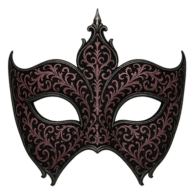 gothic mask, pink lace and silver accents, no background sticker