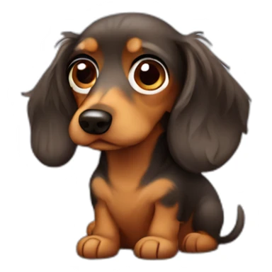 sad rough haired dachshund sticker