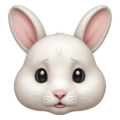 White rabbit sad crying tears emoji  sticker