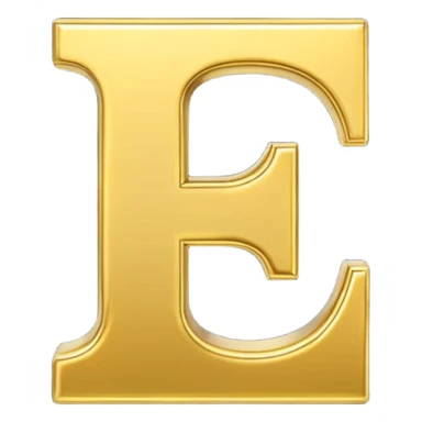 Symbole de currency en or en forme de lettre F précise, seul, 3D, brillant, style emoji simple et lisible sur fond uni. sticker