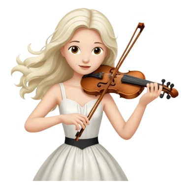 woman playing violin with white dress sticker