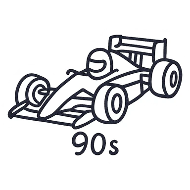 racing cars in 1990s sticker