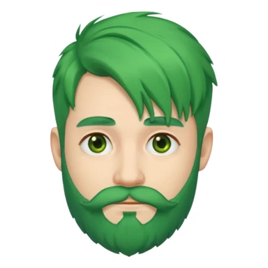 green hair and beard man sticker