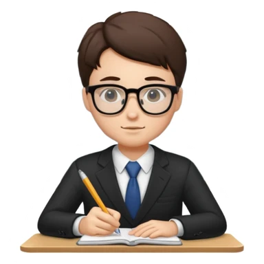 business student sitting taking classes sticker