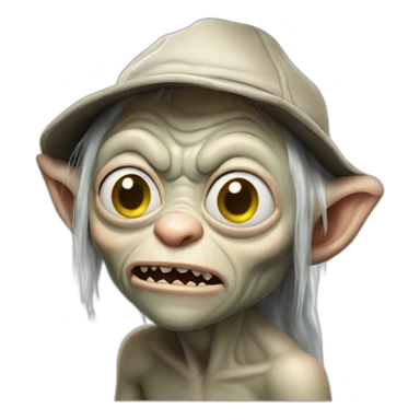 gollum with baseball hat sticker
