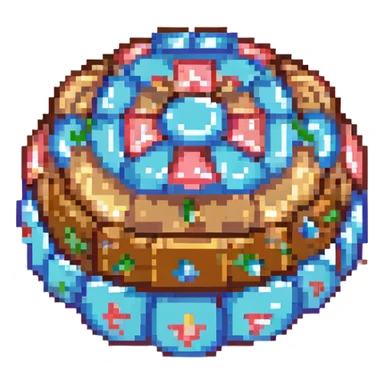 pixel art style dalgona candy with triangle shape sticker