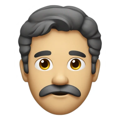Men with a very small mustache just above his upper lip and a stern, intense expression. sticker