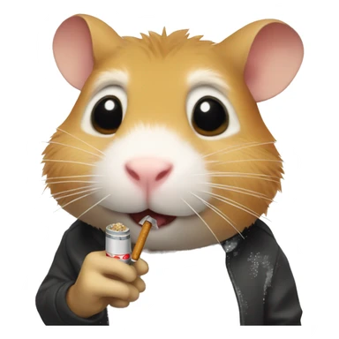 hamster holding cigarette  sticker