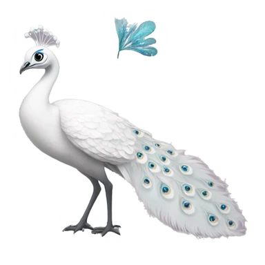White peacock with a bow sticker