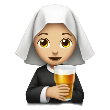 Nun with drink sticker