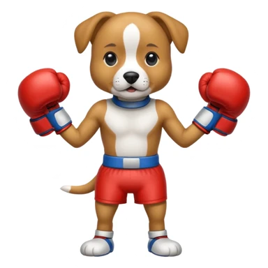 dog with boxing gloves full body sticker