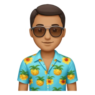 man with sunglasses and summer shirt sticker