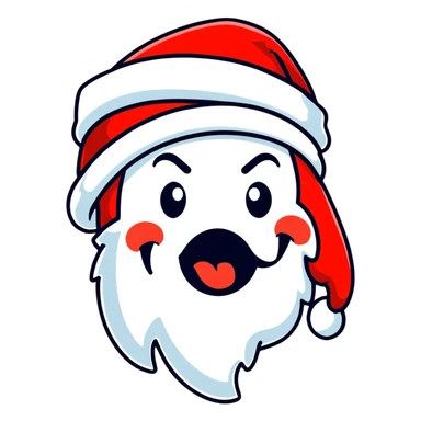 screaming face with a Santa hat sticker