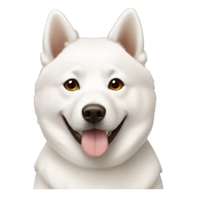 lovely white jindo with brown dot sticker