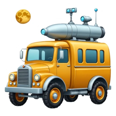  antique tall med truck robotic twelve passenger Moon rover Scooby  sticker