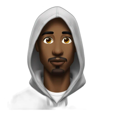 tupac wearing a hoodie sticker