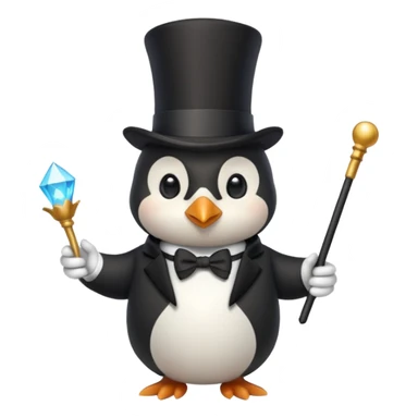a magician penguin sticker