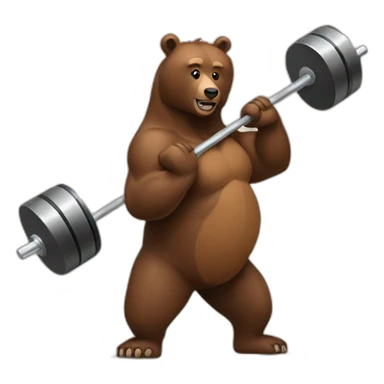 brown bear with barbell sticker