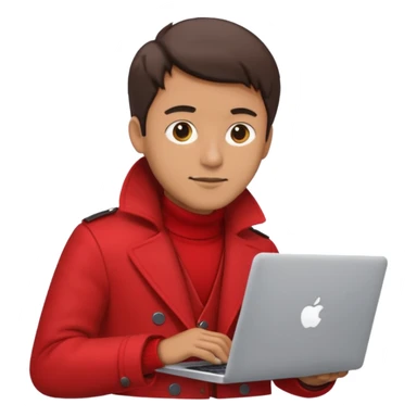 Man in red coat, laptop sticker