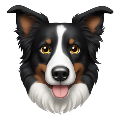 Black Tri Border Collie with pointed ears sticker