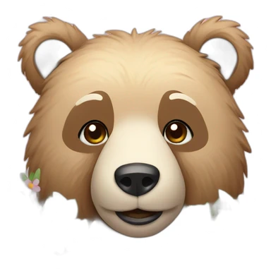 bear with flowers sticker