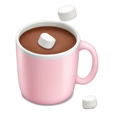 Light Pink mug of hot chocolate with marshmallows  sticker