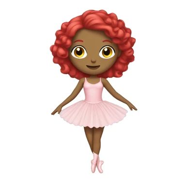 Pale ballerina with pink dress, green eyrs and red hair sticker