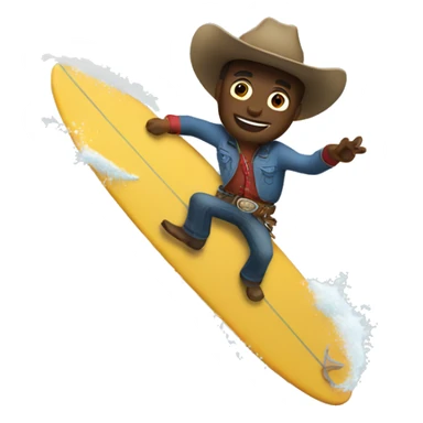 cowboy surfing  sticker