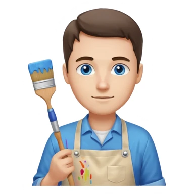 hold men blue eyes, apron painting sticker