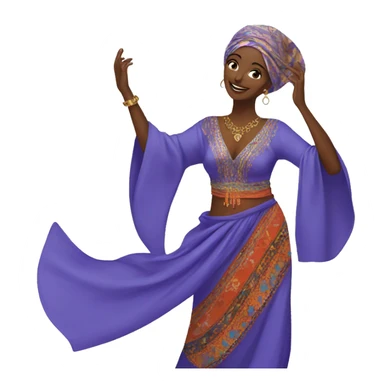 Woman dance whit Moroccan caftan sticker
