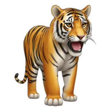 Tigre sur un éléphant sticker