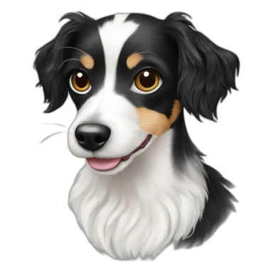 black and white rat terrier poodle mix with long hair sticker