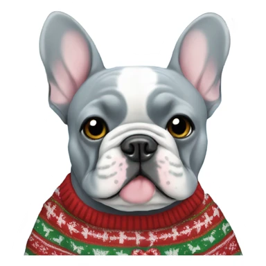 Blue French bulldog Christmas sweater  sticker