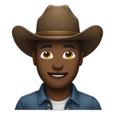 black man wearing cowboy hat sticker