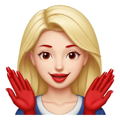 Smirking with tongue out and nails   sticker