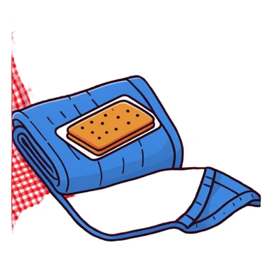 picnic with red and white checkered blanket sticker