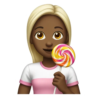 Girl eating lollipop sticker
