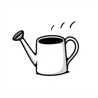 a hand drawn doodle of a watering can sticker