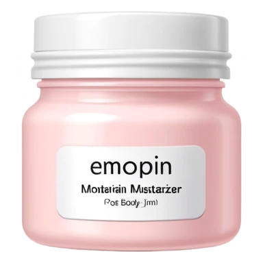 Pale pink body moisturizer cream pot with label sticker