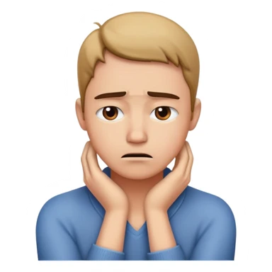 person with hands around neck looking upset  sticker