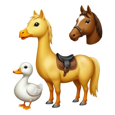 gatto anatra e cavallo sticker