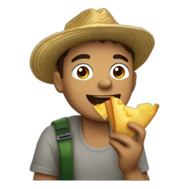 Guy eating crisps in guatemala sticker